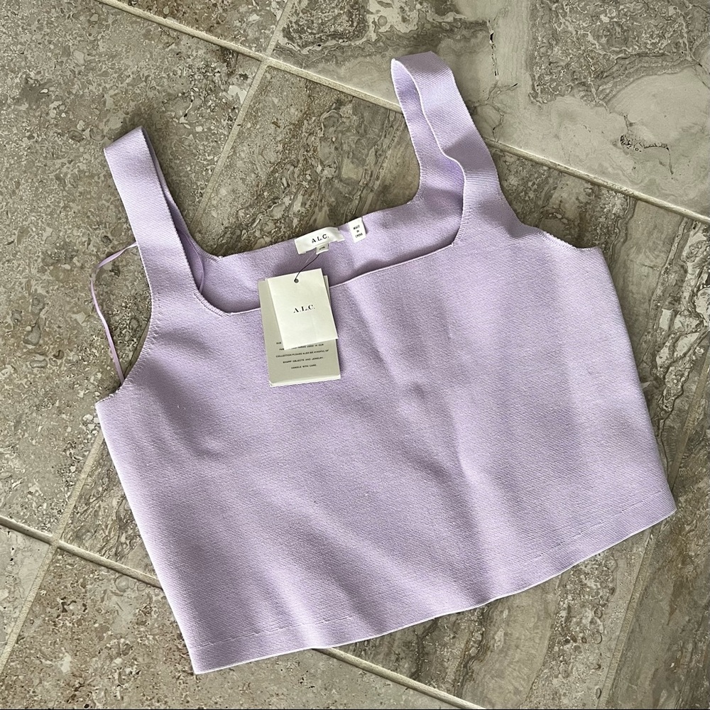 A.L.C. Victoria Knit Top in Purple Lavender, Square Neck, Plus Size XXL, NWT - Picture 6 of 11